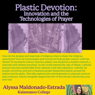 Event flyer featuring a photo of Alyssa Maldonado-Estrada and images of hands holding prayer beads